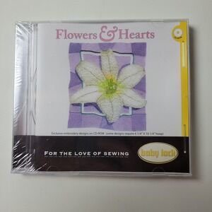 Baby Lock Flowers & Hearts Embroidery Designs CD-ROM Palette 6.0+ 2005 New